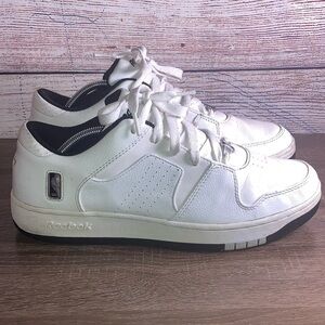 Mens Rare Reebok NBA White Leather Sneakers Size 12 508 KTS 4-136986 Pre Owned